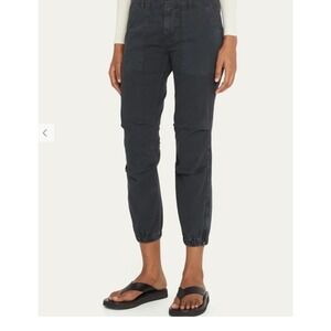 Nili Lotan Shon Pant Carbon Washed Black Cotton Twill Zip Cuff Cargo Trousers 6